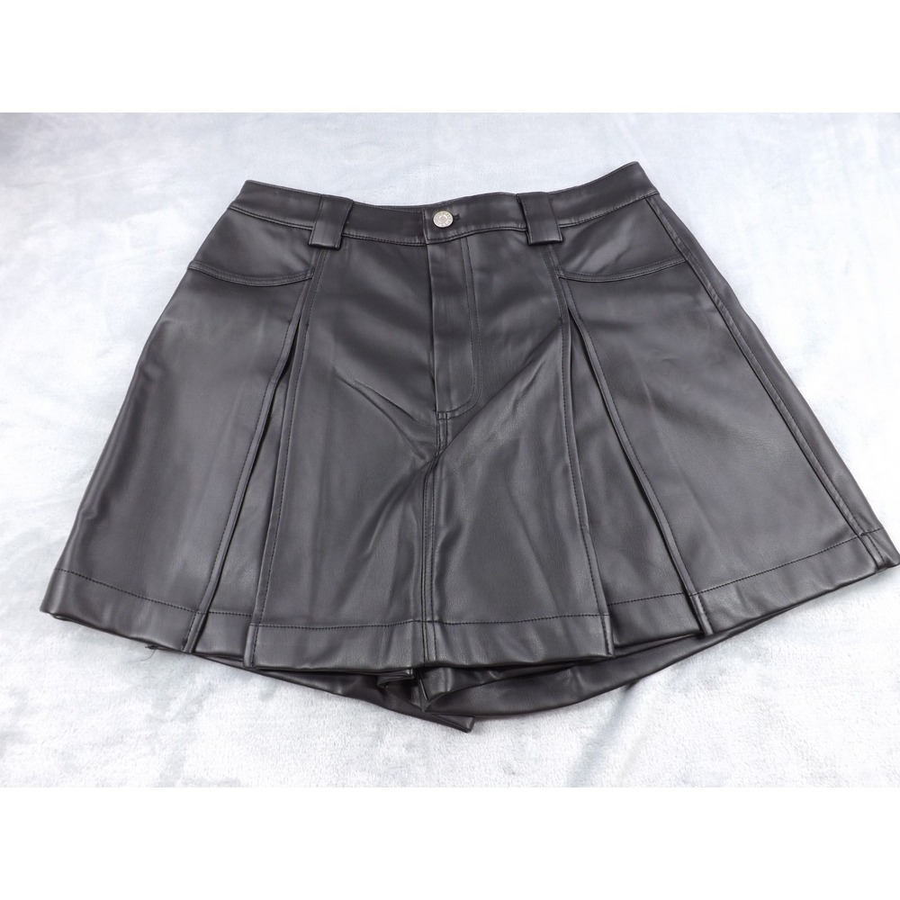 Blue Ivy Skort Women's L Faux Leather Black NWT Grunge Goth Cyberpunk Rock